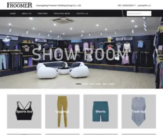 Froomerclothing.com(Professional activewear) Screenshot