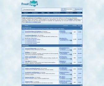 Frostcloud.com(Forum and social network for discussing philosophy) Screenshot