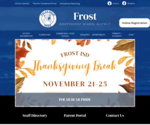 Frostisd.org(Frost Independent School District) Screenshot