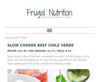 Frugalnutrition.com(Healthy & Affordable Delicious Recipes) Screenshot