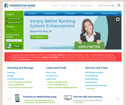 FSBCT.com(Farmington Bank) Screenshot