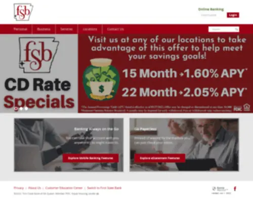 FSbdequeen.com(First State Bank DeQueen Arkansas) Screenshot