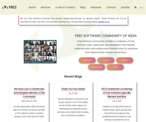 Fsci.in(FSCI (Free Software Community of India)) Screenshot