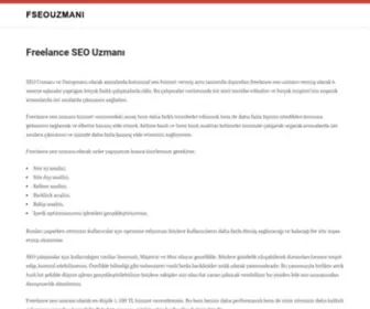 Fseouzmani.com(Freelance SEO Uzmanı) Screenshot