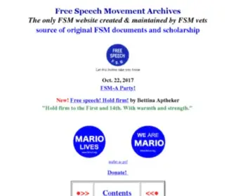 FSM-A.org(Free Speech Movement Archives) Screenshot