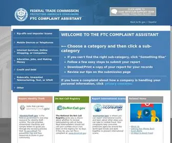 FTccomplaintassistant.gov(FTC Complaint Assistant) Screenshot