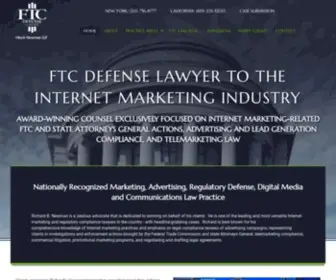 FTCDefenselawyer.com(FTC Defense Lawyer to Internet Marketing Industry) Screenshot