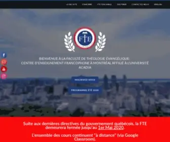 Fteacadia.com(La Faculté de Théologie Évangélique (FTE)) Screenshot