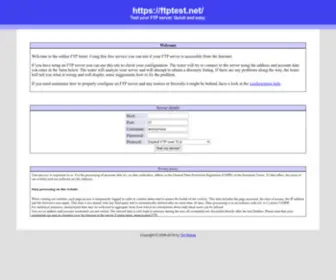 FTptest.net(FileZilla) Screenshot