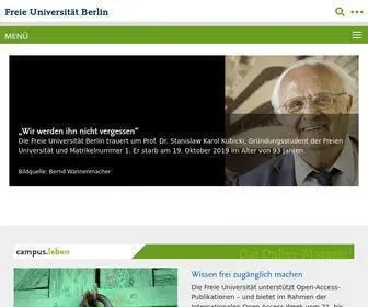 FU-Berlin.de(Die Freie Universität Berlin gehört seit 2007 zu den Exzellenzuniversitäten in Deutschland) Screenshot