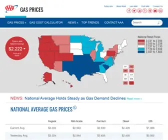 Fuelcostcalculator.com(AAA Gas Prices) Screenshot