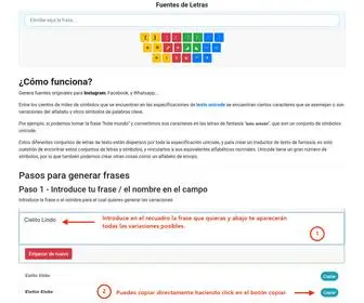 Fuentesdeletras.net(Conversor de letras y fuentes BONITAS para redes sociales) Screenshot