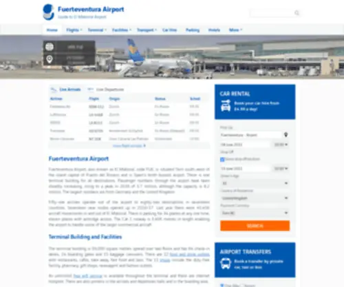 Fuerteventuraairport.net(El Matorral Airport Guide (FUE)) Screenshot