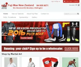 Fujimae.co.nz(Fuji Mae New Zealand martial arts supplies store) Screenshot