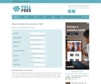 Fullfees.co.uk(EBay Managed Payments and Paypal Fees Calculator UK February 2021 eBay Managed Payments and Paypal Fees Calculator UK February 2021) Screenshot