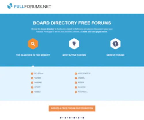 Fullforums.net(Free forum directory. Forumotion's directory) Screenshot