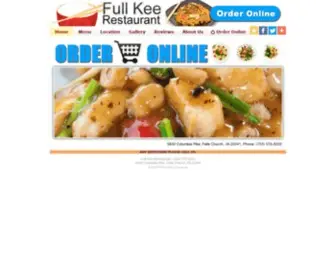 Fullkeefallschurch.com(Full Kee Restaurant) Screenshot