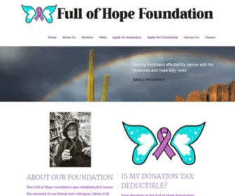 Fullofhopefoundation.org(Helping Arizonans affected by cancer with the resources and hope they need) Screenshot