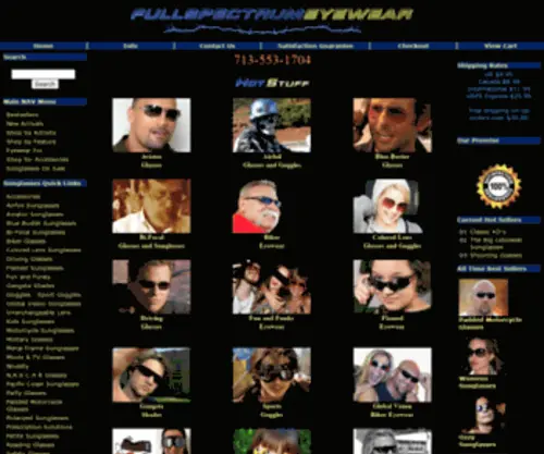 Fullspectrumeyewear.com(Glasses eyewear biker motorcycle aviator goggles sunglasses polarized) Screenshot