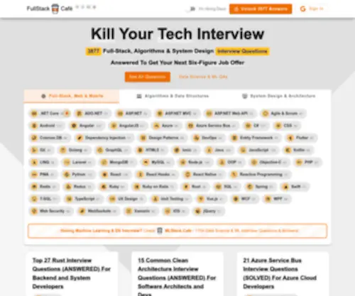 Fullstack.cafe(Kill Your Next Tech & Coding Interview) Screenshot