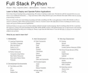 Fullstackpython.com(Full Stack Python explains programming concepts in plain language and) Screenshot