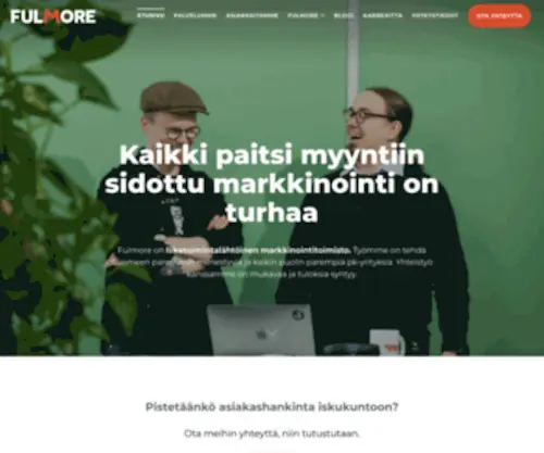 Fulmore.fi(Kaikki paitsi myyntiin sidottu markkinointi on turhaa) Screenshot