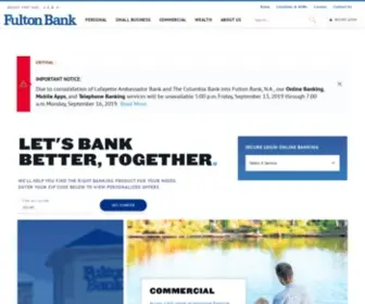 Fultonbanknjonlinebnk.com(Fulton Bank) Screenshot
