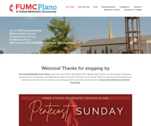 FumcPlano.org(First United Methodist Church Plano) Screenshot