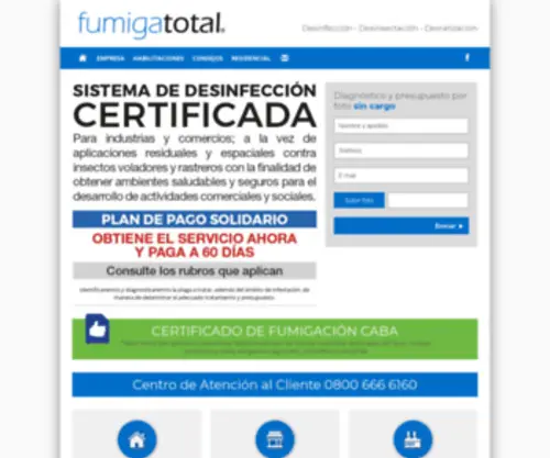 Fumigatotal.com.ar(Certificado) Screenshot