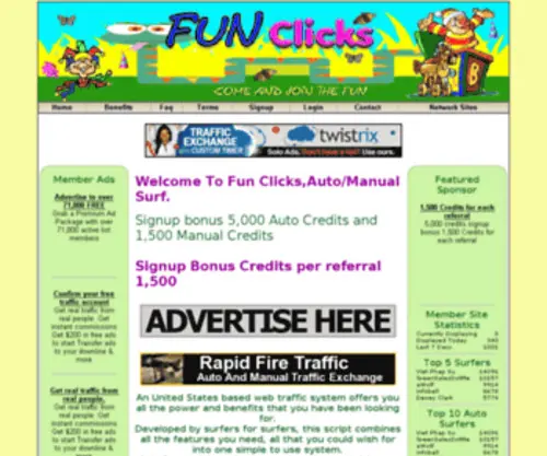 Fun-Clicks.com(Traffic Exchange) Screenshot
