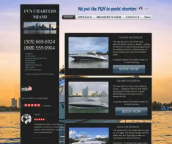 Funchartersmiami.com(YACHT CHARTER MIAMI) Screenshot