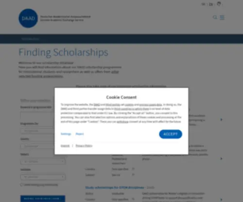 Funding-Guide.de(Scholarship Database) Screenshot