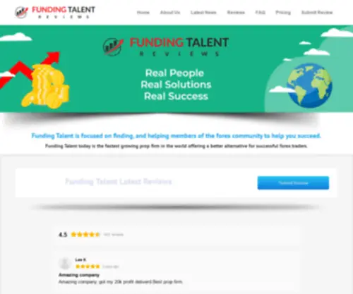 Fundingtalentreviews.com(Funding Talent Reviews of Forex Traders. Funding Talent) Screenshot