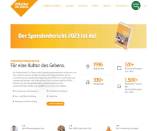 Fundraising.at(Fundraising Verband Austria: Für eine Kultur des Gebens) Screenshot