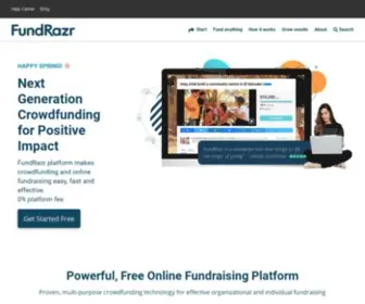 Fundrazr.com(Next Generation Online Fundraising Platform) Screenshot