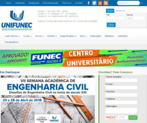 Funecsantafe.edu.br(Funecsantafe) Screenshot