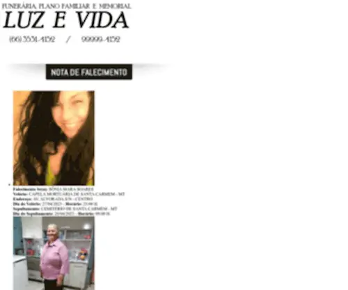 Funerarialuzevida.com.br(Luz e Vida) Screenshot