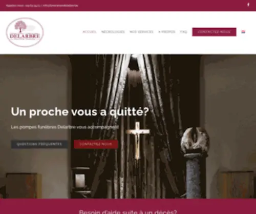 Funerariumdelarbre.be(Pompes funèbres Delarbre (Lincent)) Screenshot