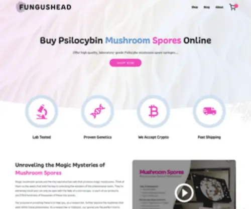 Fungushead.com(Fungus Head Home) Screenshot