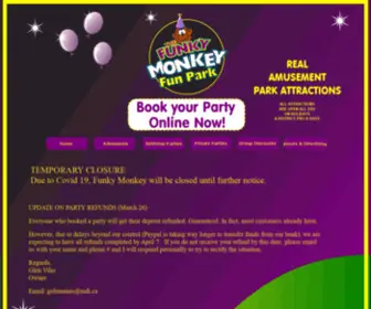 Funkymonkeyfunpark.com(The Funky Monkey Fun Park) Screenshot