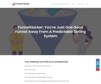 Funnelhacker.com(Your Ultimate Guide to Great Marketing Funnels) Screenshot