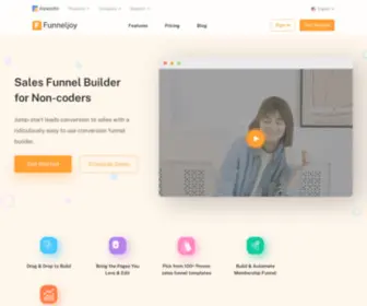 Funneljoy.com(Powerful Landing Pages and Marketing Funnels Software) Screenshot