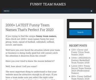 Funnyteamnames.us(Funny Team Names) Screenshot