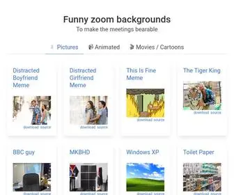 Funnyzoombackgrounds.com(Funny zoom backgrounds) Screenshot
