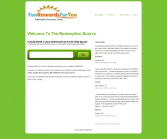 Funrewardsforyou.com(Redeem Your Vacation Certificates) Screenshot