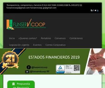 Funservicoop.com(Servicios) Screenshot