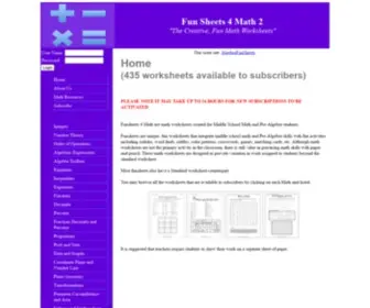Funsheets4Math.com(Fun Sheets 4 Math) Screenshot