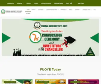 Fuoye.edu.ng(Innovation and Character for National transformation with academic prowess) Screenshot