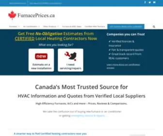 Furnaceprices.ca(Canada's Trusted HVAC Reviews & Buyer Guides) Screenshot