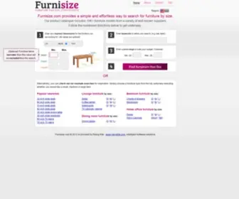 Furnisize.com(Find furniture by size) Screenshot